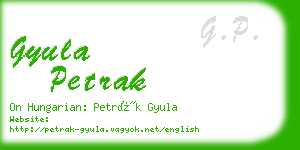 gyula petrak business card
